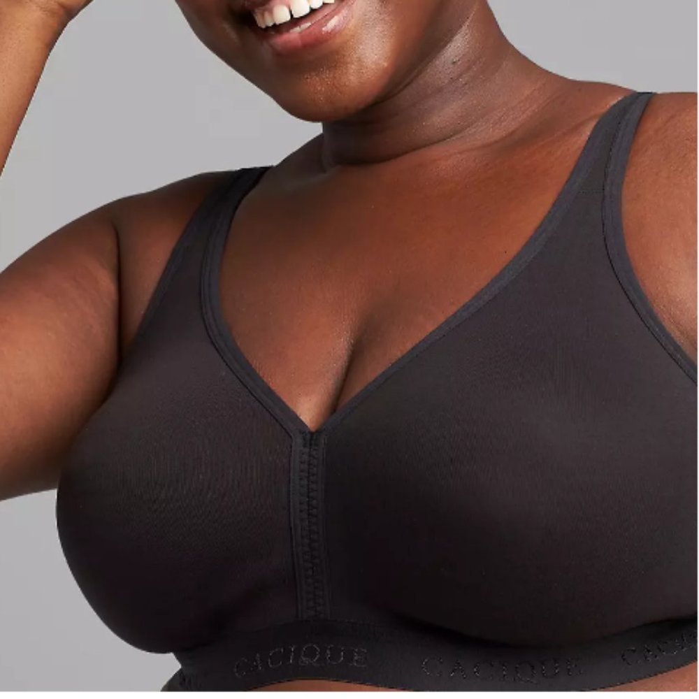 Set of FIVE Cacique unlined wire-free cottton bras, 40H